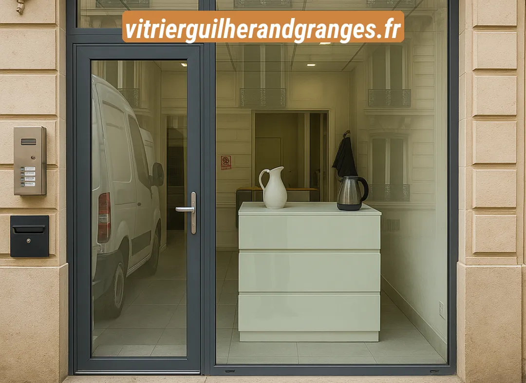 Façade vitrine de magasin en aluminium sur mesure à Guilherand-Granges